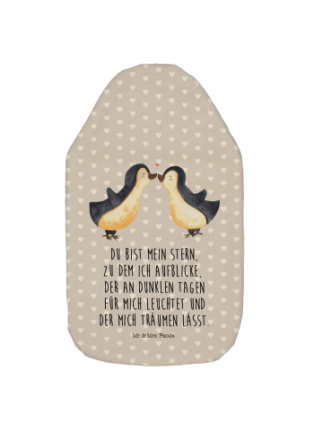 Mr. & Mrs. Panda Wärmekissen Pinguin Liebe mit Spruch in Grau Pastell