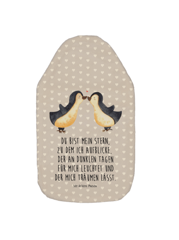 Mr. & Mrs. Panda Wärmflasche Pinguin Liebe mit Spruch in Grau Pastell