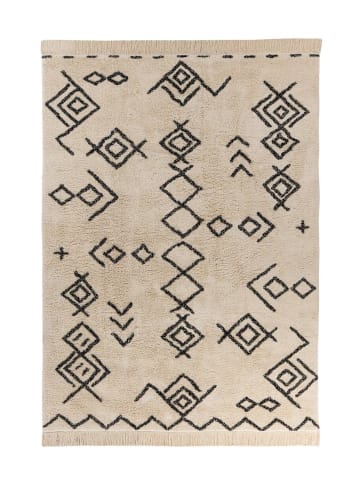 Kayoom Kurzflor Teppich Mylen 325 in creme - schwarz - rechteckig