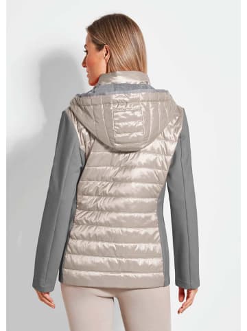 GOLDNER Steppjacke mit abnehmbarer Kapuze in stein