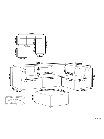 Beliani 4-tlg Modulsofa LEMVIG in Beige