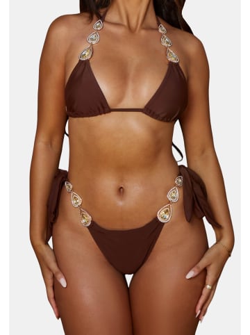 Moda Minx Bikinihose Triple Charm Tie Side Brazilian in Coffee