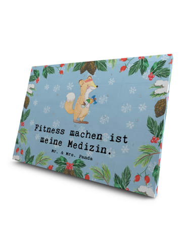 Mr. & Mrs. Panda Tee Adventskalender Fuchs Fitness mit Spruch in Eisblau