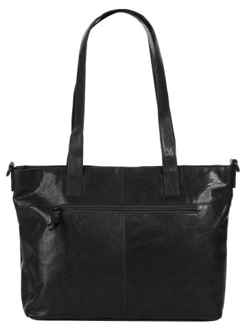SPIKES & SPARROW Shopper echt Leder in schwarz