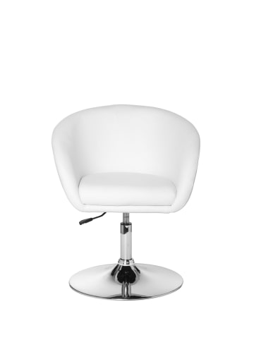 FineBuy Esszimmerstuhl in Weiß / Kunstleder / 62x55x84