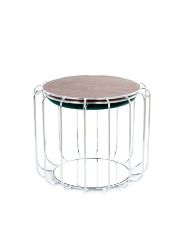Kayoom Sitzkissen Pouf Comfortable in dunkelgrün - silber