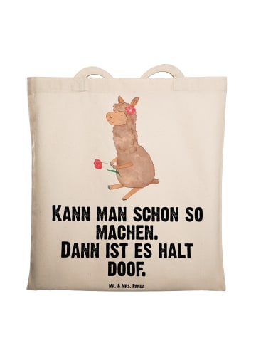 Mr. & Mrs. Panda Schultasche Alpaka Blume mit Spruch in Creme