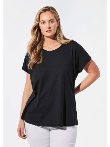 GOLDNER Lässiges Shirt mit Rundhalsausschnitt in schwarz