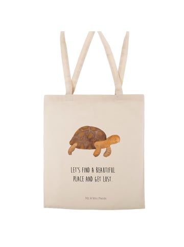 Mr. & Mrs. Panda Strandtasche Schildkröte MHerzieren mit Spruch in Creme