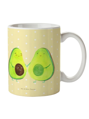 Mr. & Mrs. Panda Tasse Avocado Pärchen ohne Spruch in Gelb Pastell