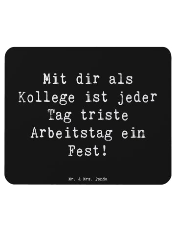 Mr. & Mrs. Panda Mauspad Spruch Fest Kollege mit Spruch in Schwarz