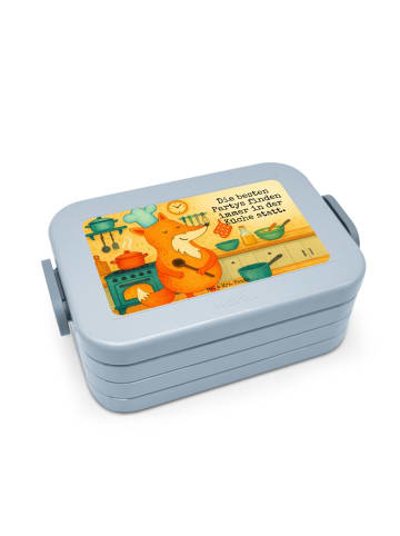 Mr. & Mrs. Panda MEPAL Bentobox Fuchs Koch Design mit Spruch in Blau Pastell