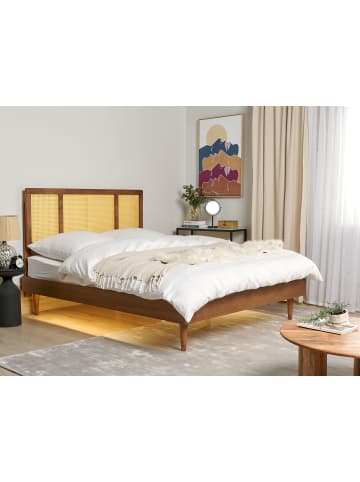 Beliani Doppelbett AURAY in Braun - (W) 165 x (H) 119 x (L) 204 cm