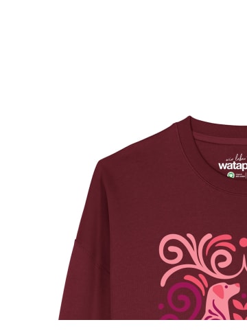 wat? Apparel Sweatshirt Hundeliebe in Weinrot