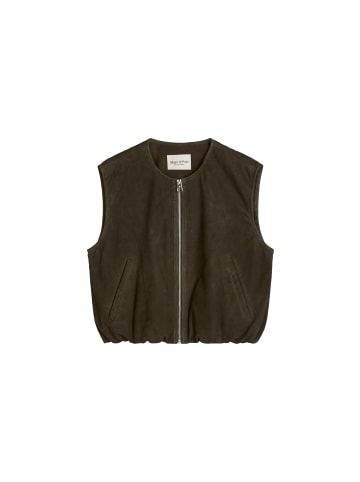 Marc O'Polo Lederweste regular in Mossy Earth