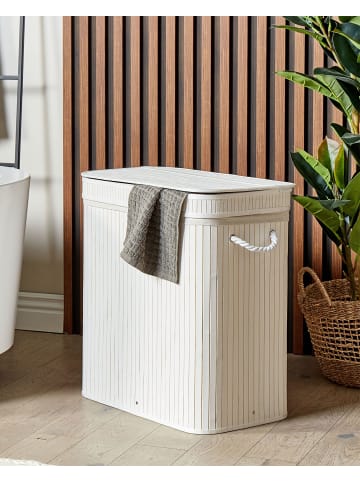 Beliani Wäschekörbe KALTHOTA in Weiß - (W) 52 x (H) 60 x (L) 34 cm