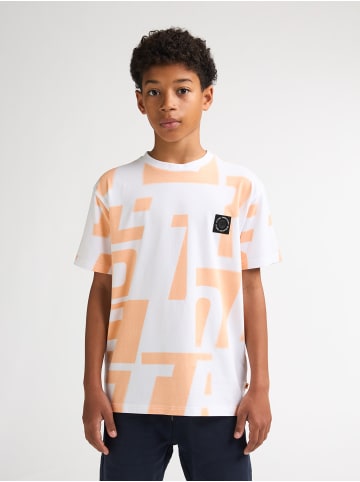 Petrol Industries T-Shirt mit Allover-Print Montaña in Weiß