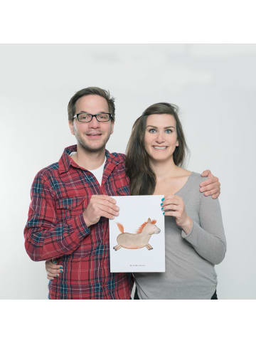 Mr. & Mrs. Panda Poster Pferd Springen ohne Spruch in Weiß