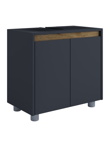 VCM Holz Badschrank Badunterschrank Waschbecken Cosila in Anthrazit / Honig-Eiche