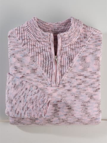 Sieh an! Stehkragenpullover in hellrosé-meliert