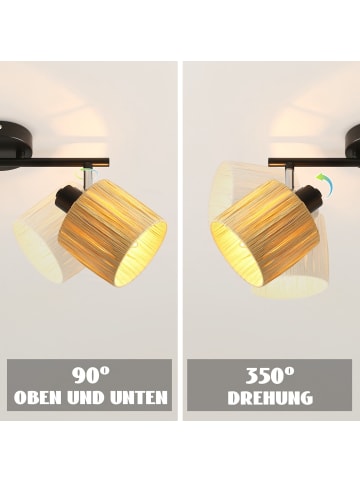 ZMH Deckenleuchte in Schwarz 3-flammige E14 Papier 350°Schwenkbar Deckenspots