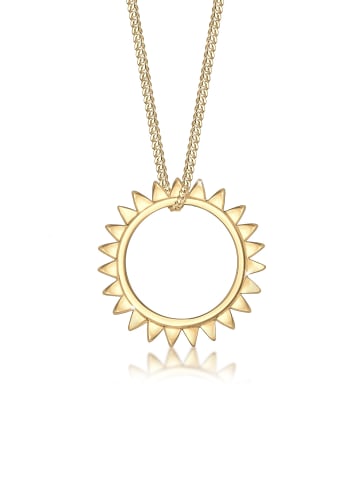 Elli Halskette 925 Sterling Silber Astro, Sonne in Gold