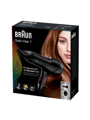 Braun Haartrockner "Satin Hair 7 HD785 Sensodryer mit AC Motor & Diffusor" in Schwarz