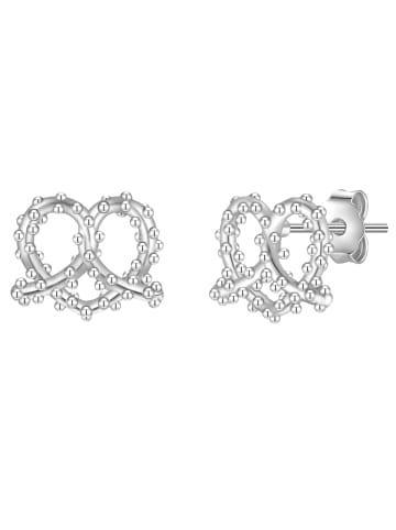 Glanzstücke München Ohrstecker Herz-Breze aus Sterling Silber in silber