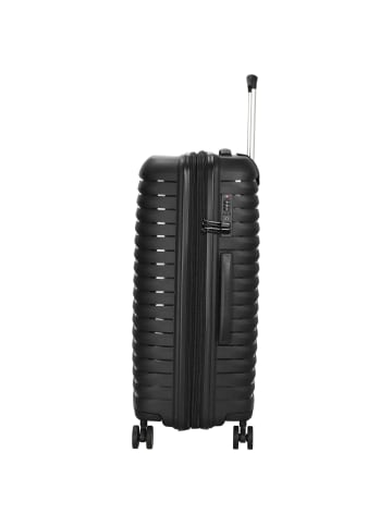 D&N Travel Line 4500+ - 4-Rollen-Trolley M 65 cm erw. (black) in schwarz