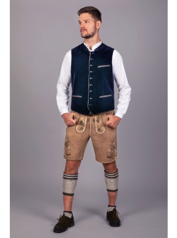 Edelnice Trachten Weste Ludwig Samt Blau in blau