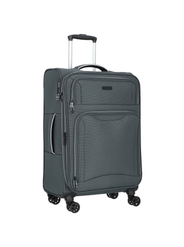 D&N Travel Line 9204 4 Rollen Trolley M 66 cm mit Dehnfalte grau