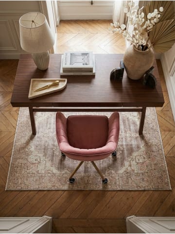 KADIMA DESIGN Schreibtischstuhl Samt , Design Drehstuhl mit Lehne, Arbeitsstuhl in Rosa