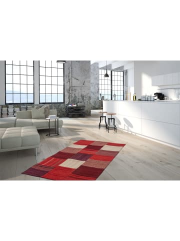 Kayoom Kurzflor Teppich Radical 230 in rot - multi - rechteckig