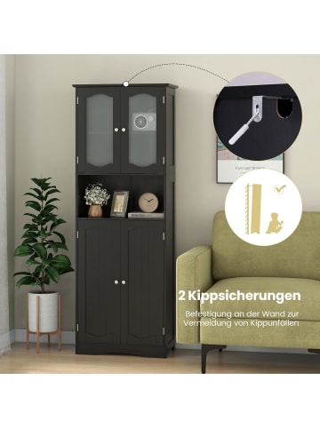 COSTWAY Badezimmerschrank in Schwarz