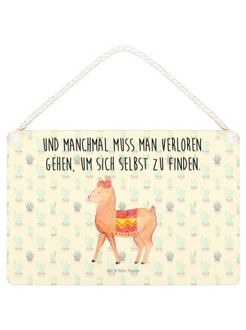 Mr. & Mrs. Panda Holzschild Alpaka Stolz mit Spruch in Kaktus Grün