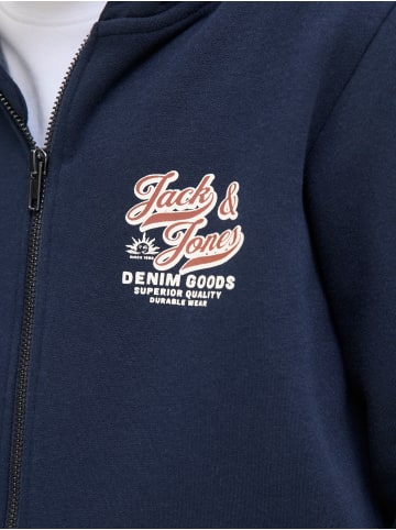 JACK & JONES Junior Kapuzensweatjacke JJELOGO SWEAT ZIPHOOD JNR in sky captain