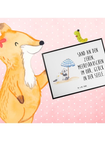 Mr. & Mrs. Panda Schreibtischunterlage Sommer Meer Glück mit Spruch in Weiß