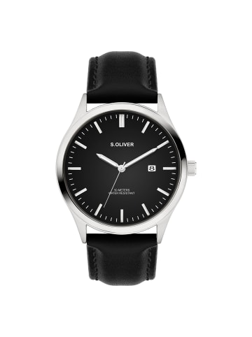 s.Oliver Armbanduhr Classic Round in schwarz