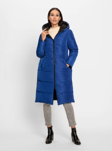 Heine Steppmantel in schwarz-royalblau