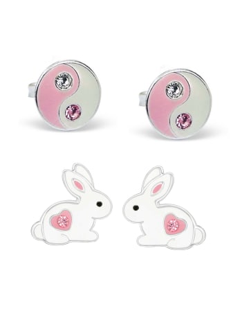 schmuck23 Ohrstecker Set Hase Yin Yang 925 Silber