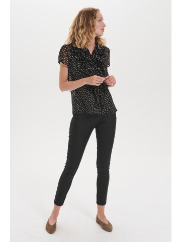 SAINT TROPEZ Kurzarm-Bluse LiljaSZ Slim fit in Dot Black