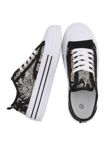 Ital-Design Freizeitschuh in Schwarz und Gold