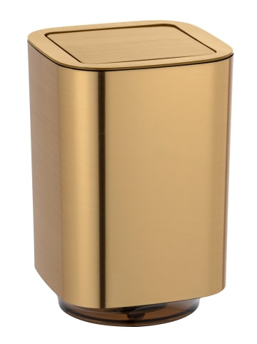 Wenko Kosmetikeimer AURON mit Schwingdeckel in Gold, (B) 17,2 x (H) 25,5 x (L) 17,2 cm