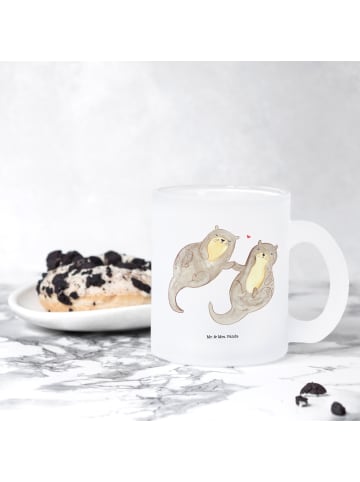 Mr. & Mrs. Panda Tee Tasse Otter Hände halten ohne Spruch in Transparent