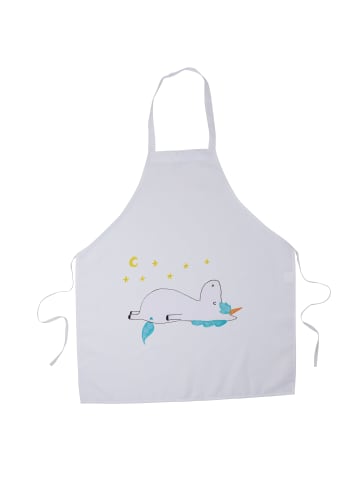 Mr. & Mrs. Panda Backschürze Einhorn Sternenhimmel ohne Spruch in Weiß