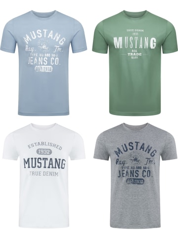 Mustang T-Shirt Basic Print 4er Pack in Mehrfarbig