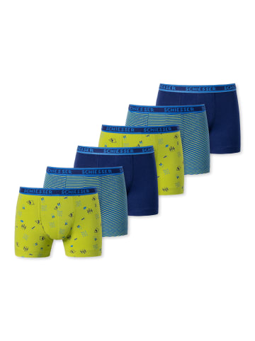 Schiesser Retro Short / Pant Teens Boys 95/5 Organic Cotton in Grün/Blau