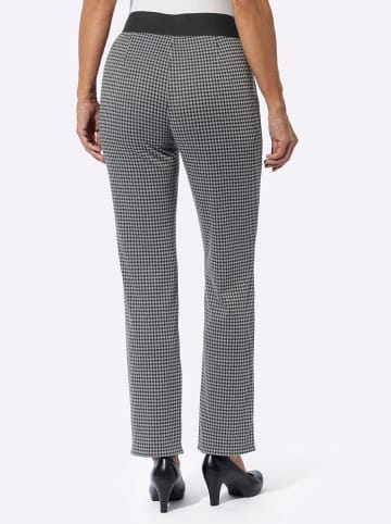 Sieh an! Jerseyhose in schwarz-steingrau Pepita