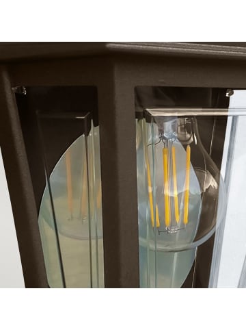 Licht-Erlebnisse Außen Wandlampe (B)19.3 x (H)32.5 cm in Bronze Klar/TransparentBronze Klar/Transparent