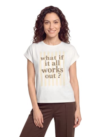 CARTOON Printshirt mit Ärmelaufschlag in Patch Cream/Beige